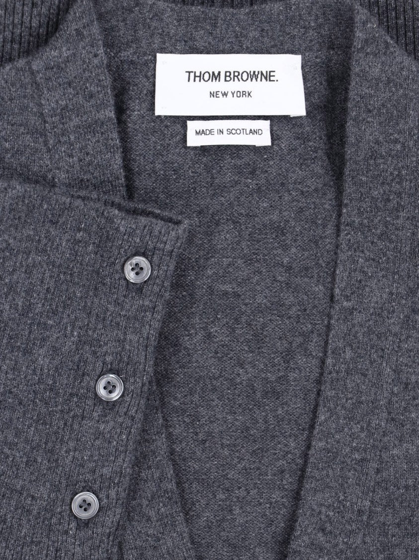 Thom Browne Grey Cashmere 4-Bar Cardigan