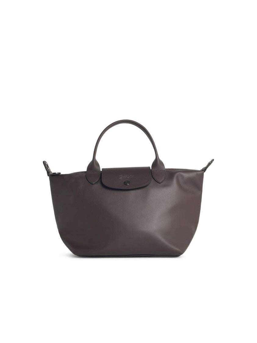 Longchamp 'S Le Pliage Xtra' Leather 'Moka' Handle Bag