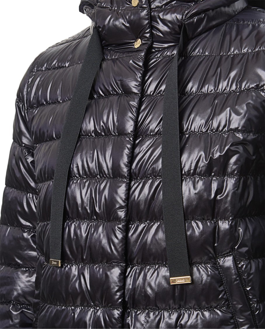 Herno Black Hooded Nylon Down Jacket