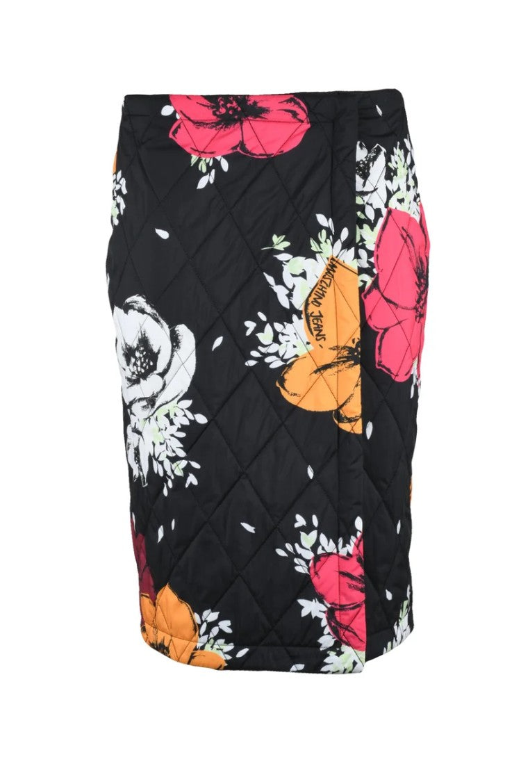 Mo5ch1no Jeans Quilted Wrap Skirt - Fuchsia/Orange