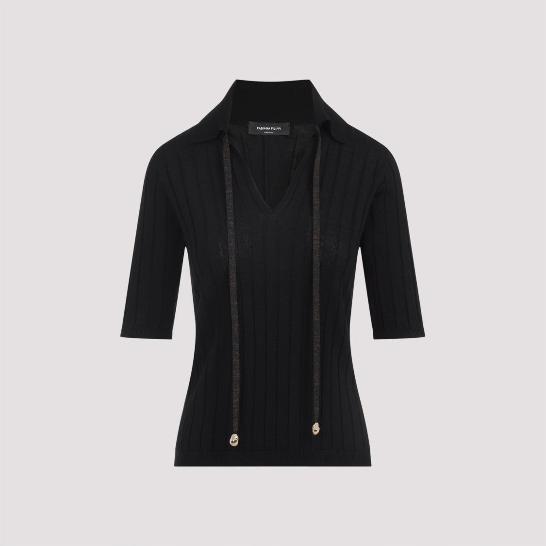 Fabiana Filippi Black Virgin Wool Polo