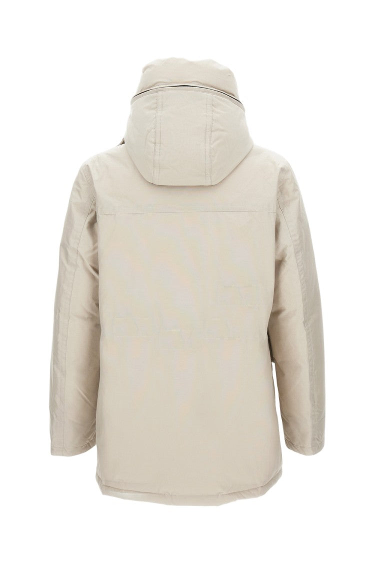 Woolrich Structured Black Parka With Adjustable Hood