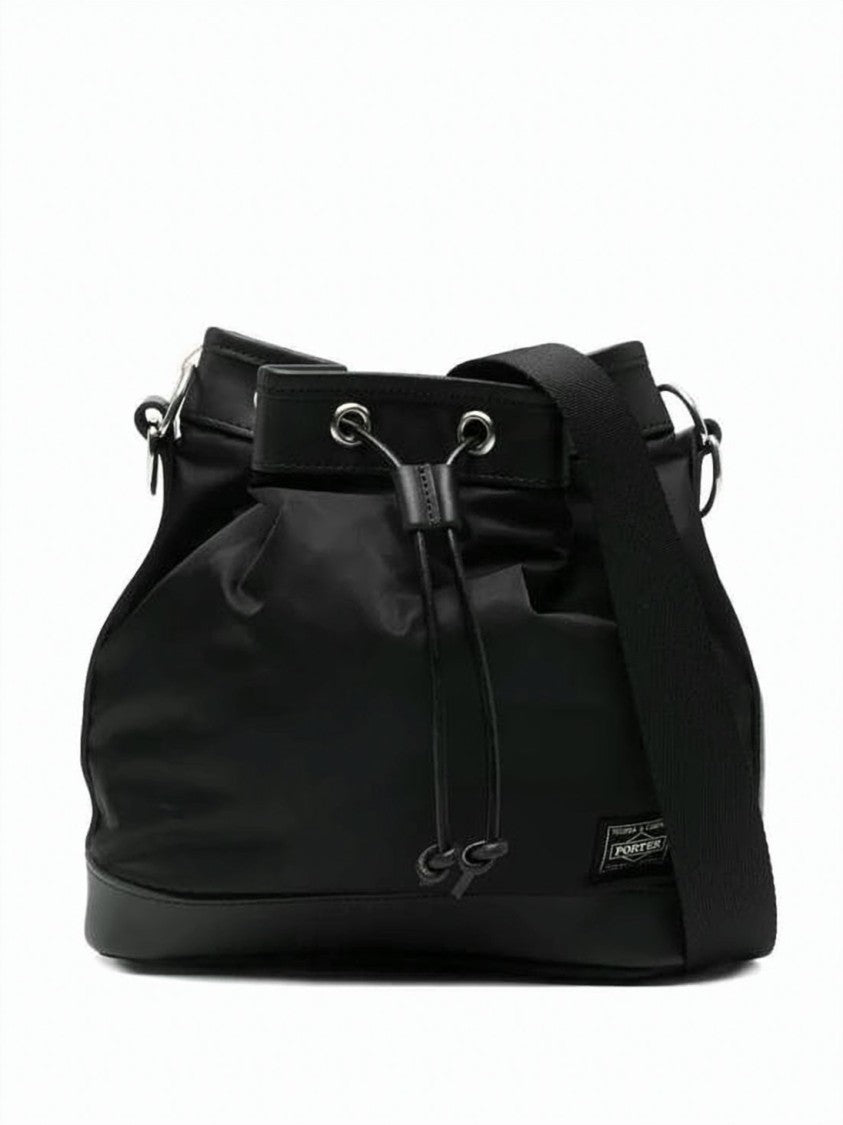 Porter Drawstring Black Tote Bag
