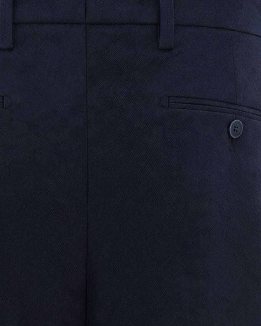 Briglia Navy Portobello Wool-Blend Straight-Leg Pants
