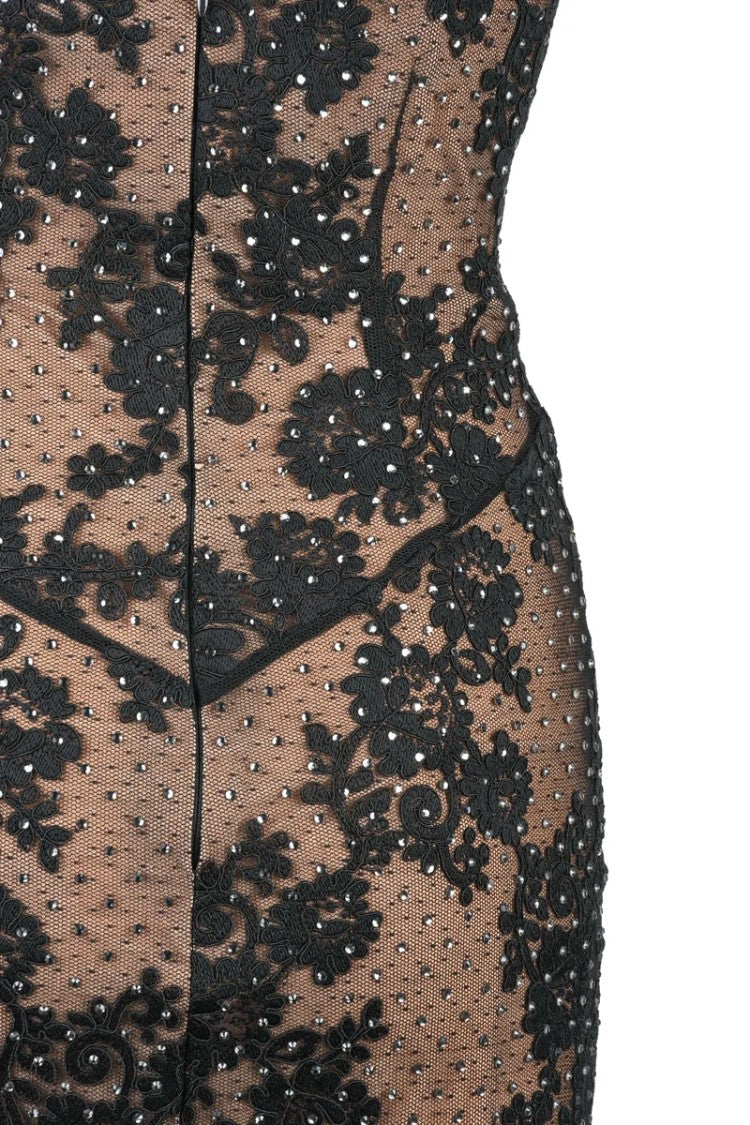 Self-Portrait Long Mermaid Sequin Dress - Black