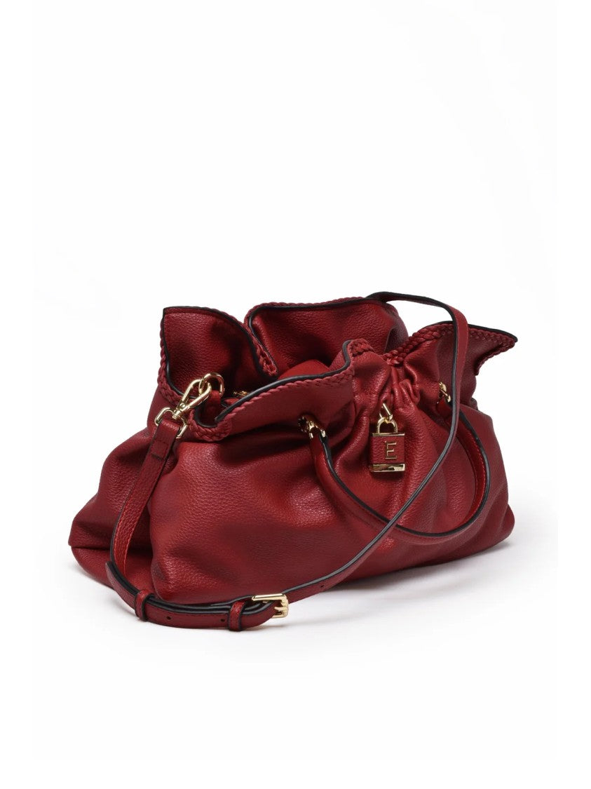 Ermanno Firenze Red Octavia Textured Polyurethane Shoulder Bag