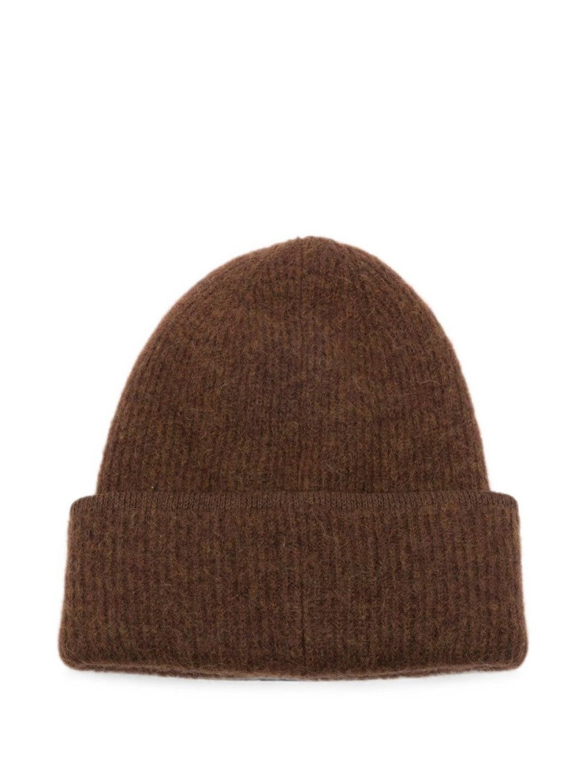 Jacquemus Ribbed Folded Cuff Silk Nylon Beanie Hat