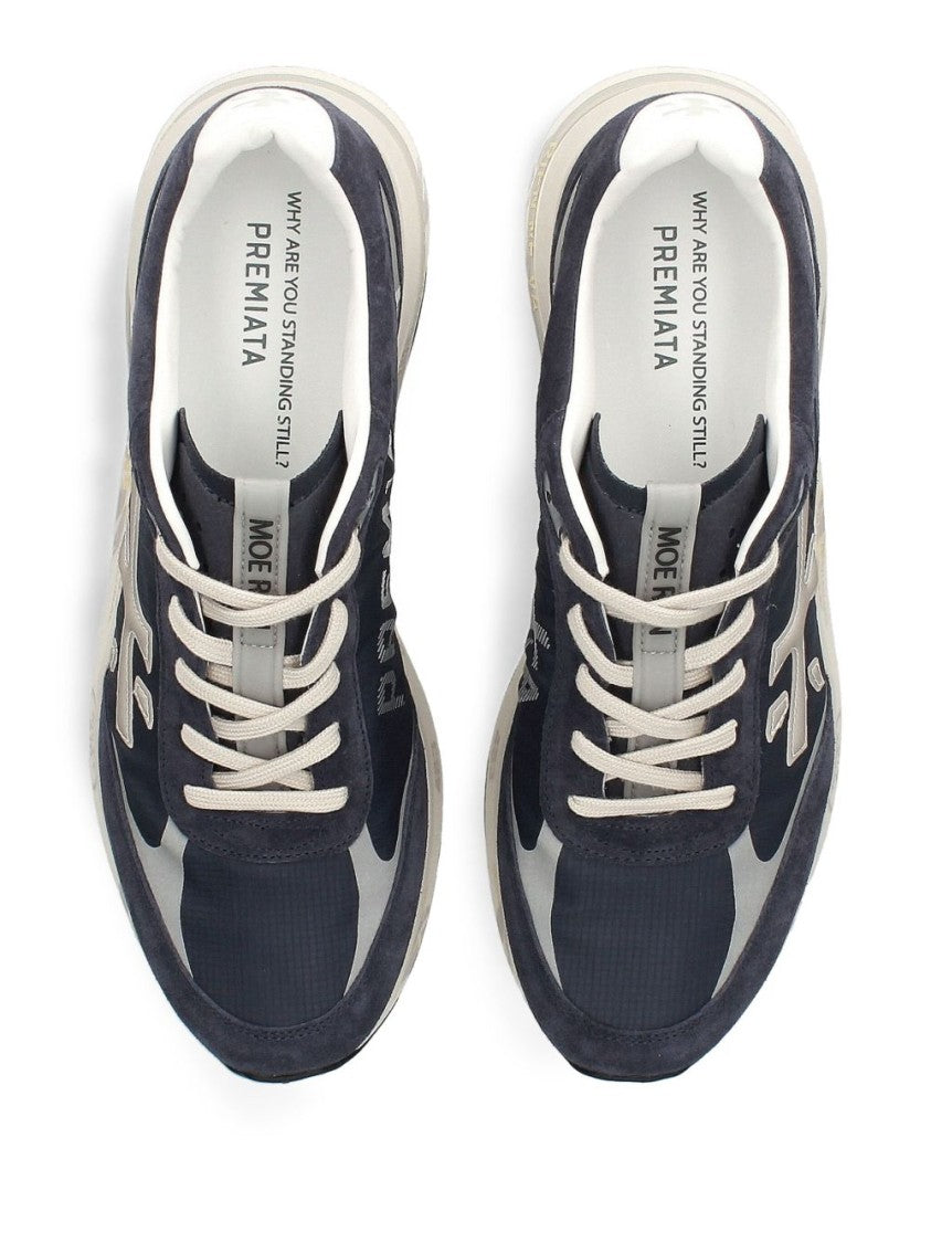 Premiata Low-Top Sneakers With Navy Technical Fabric