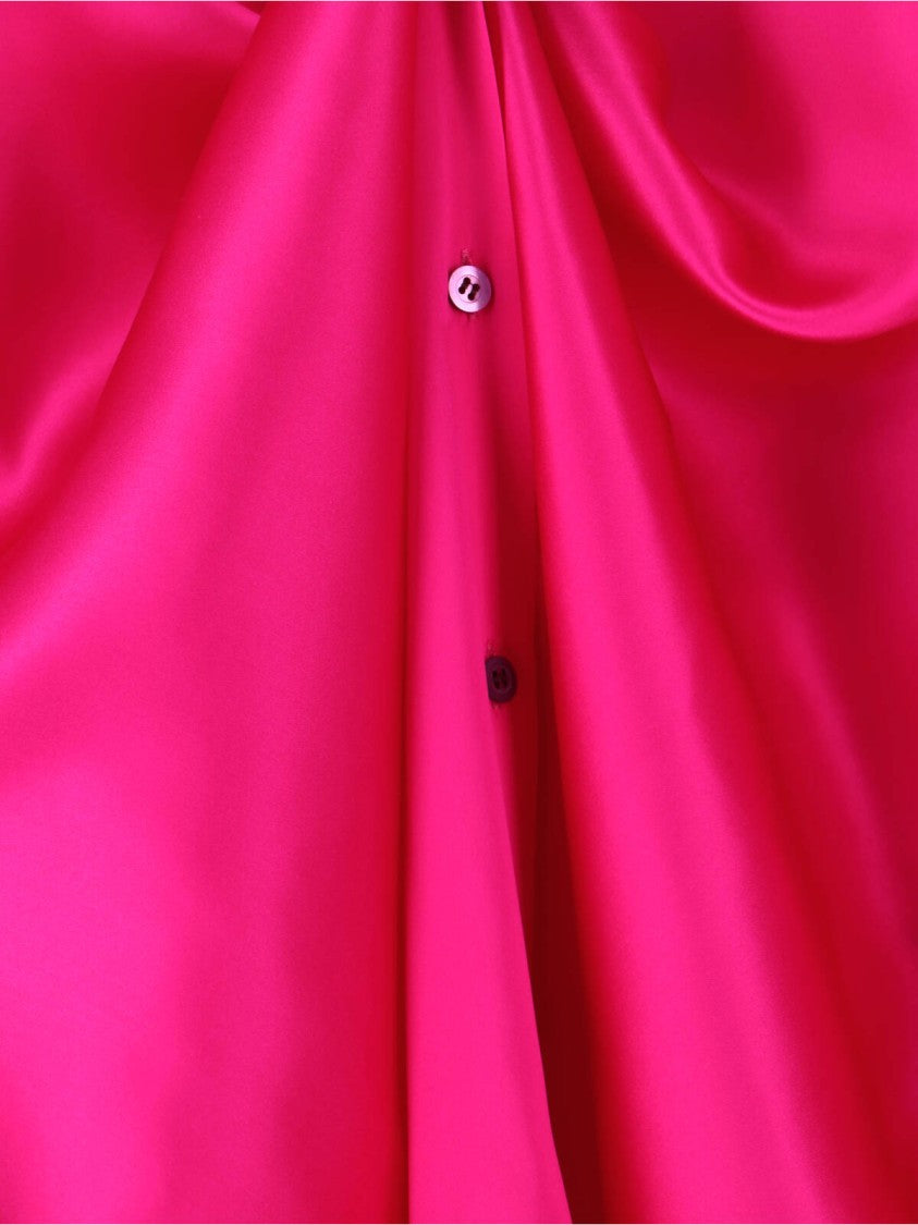 Dries Van Noten Pink Midi Silk Shirt Dress
