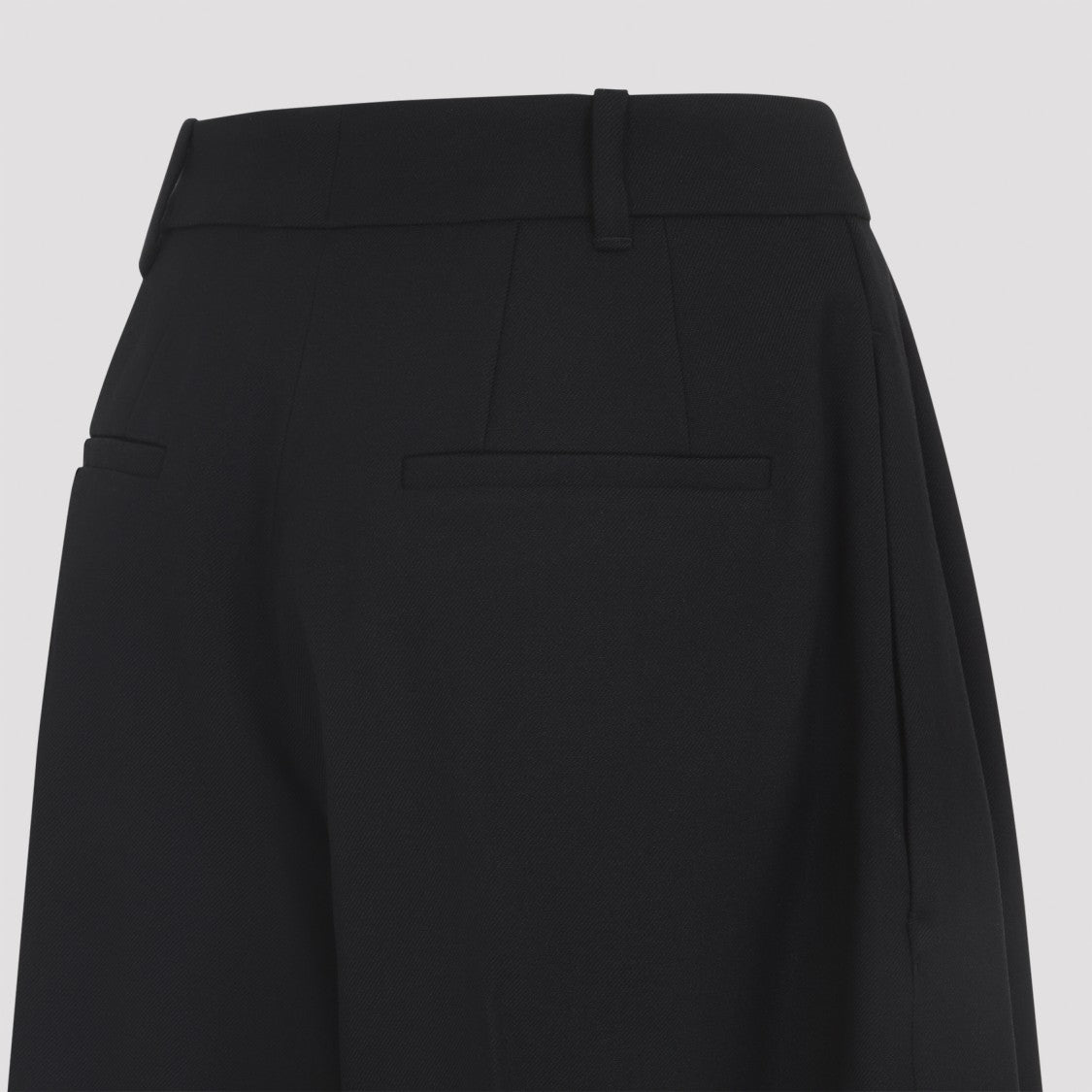 Jacquemus High-Waisted Black Virgin Wool Pants With Curved Leg Silhouette