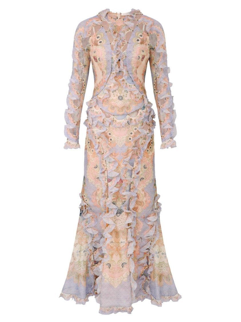 Zimmermann Pastel Floral Linen-Silk Day Dress