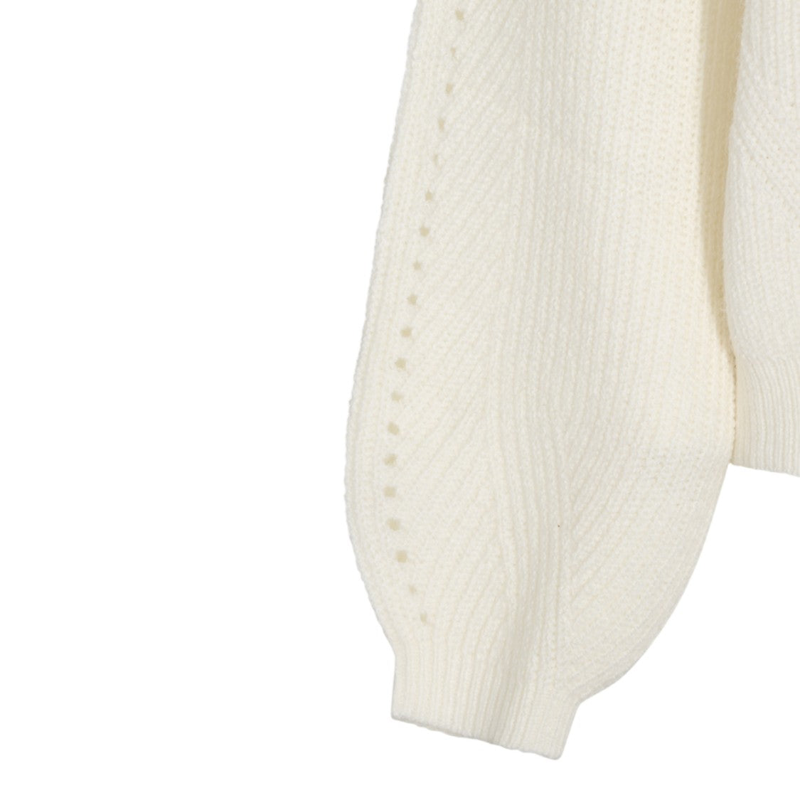 Twin-Set V-Neck Floral Appliqué Balloon Sleeve Sweater