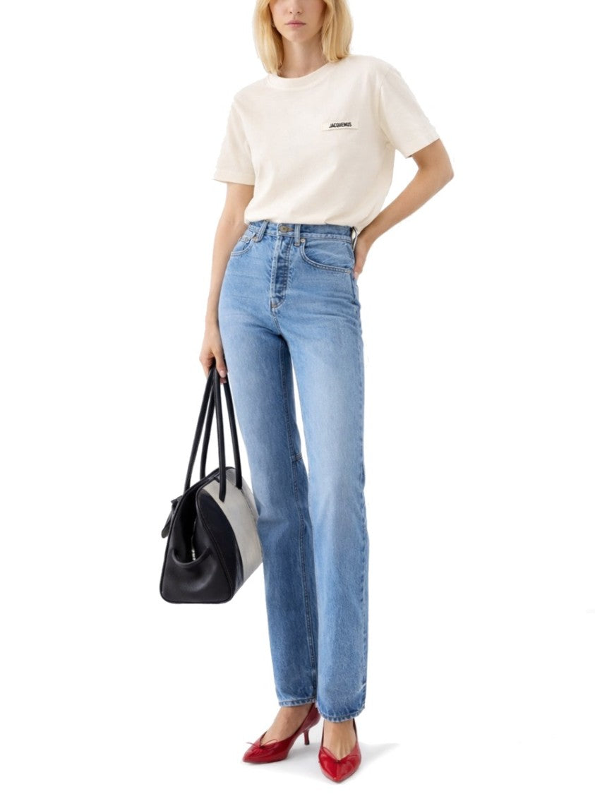 Jacquemus Grosgrain Chest Logo Cotton T-Shirt