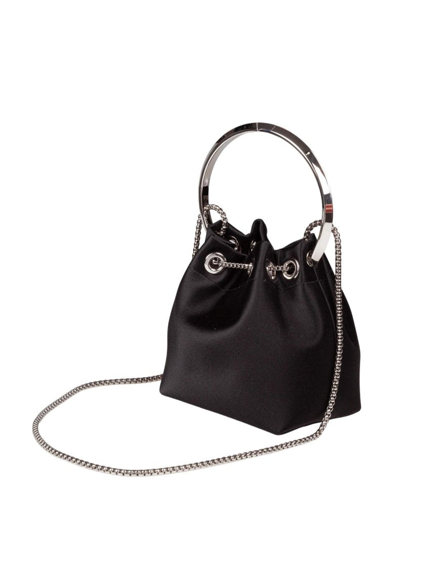 Jimmy Choo Bon Bon Fuq Satin Handbag, Black