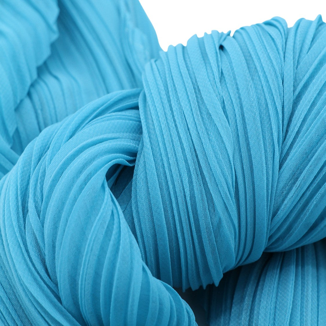 Issey Miyake Pleats Please Pleated Blue Scarf With Textured Design