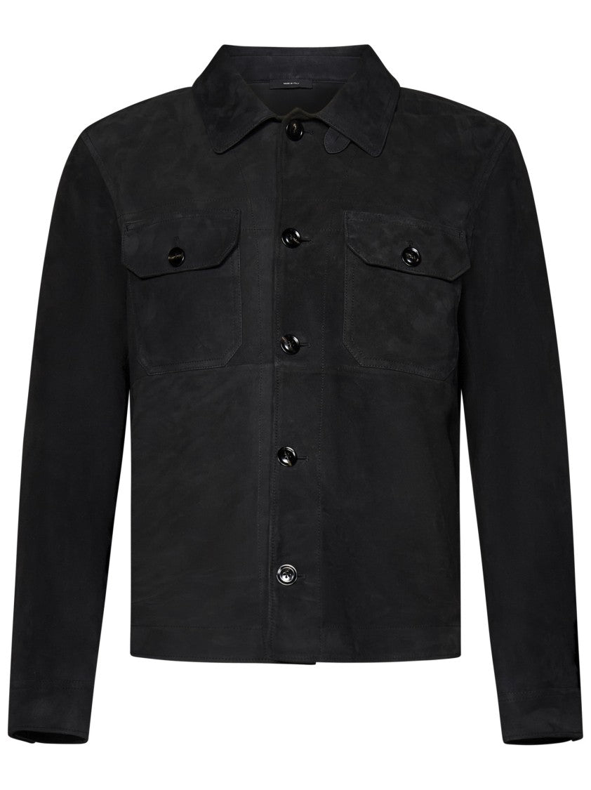 Tom Ford Black Suede Jacket With Tailored Fit