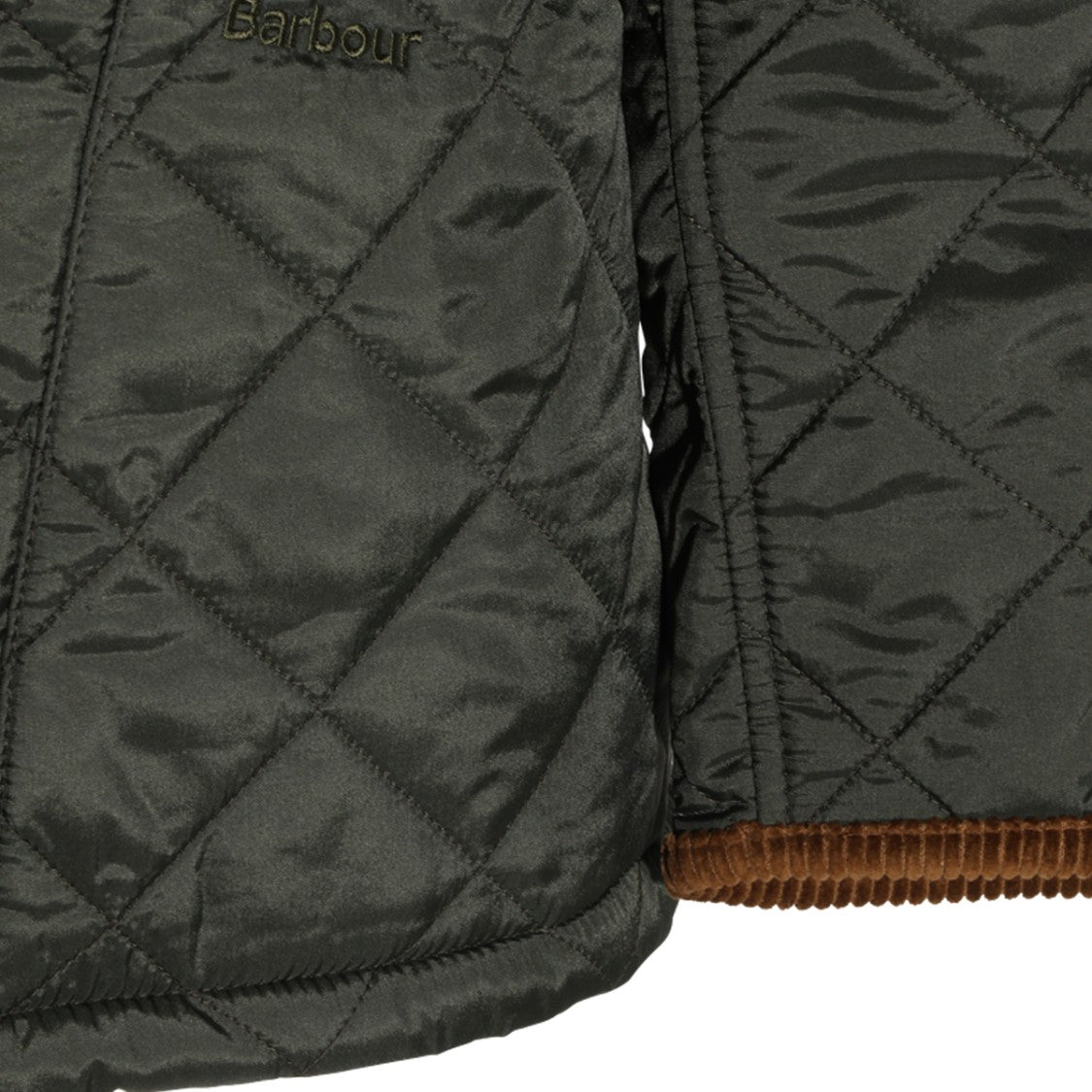Barbour Olive Liddlesdale Quilted Velvet Collar Jacket