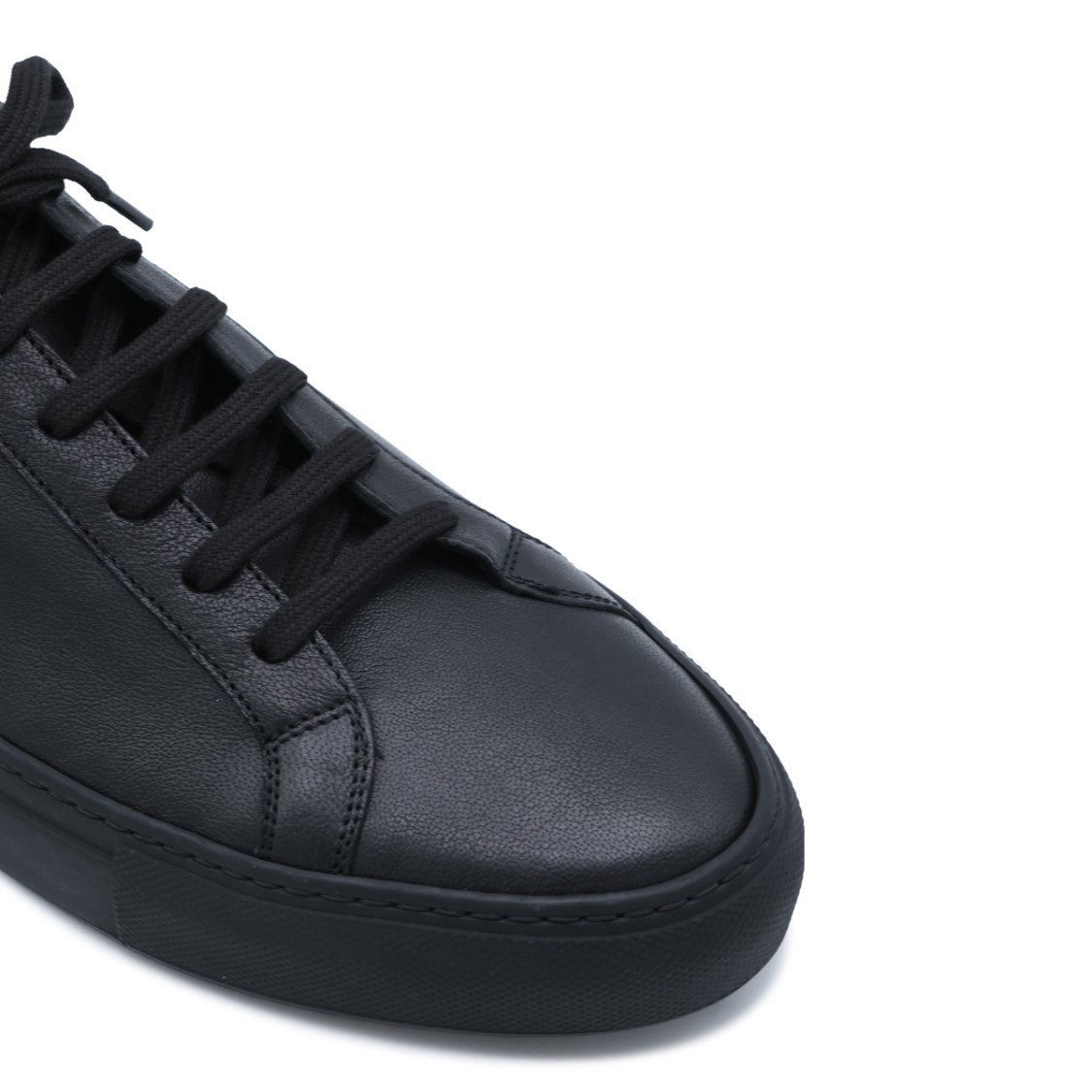 Common Projects Black Leather Gold Detail Sneakers