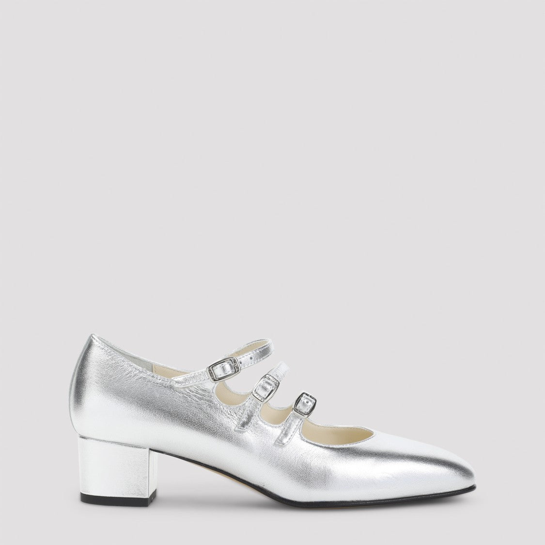 Carel Paris Kina Mary Jane Silver Patent Leather Pumps
