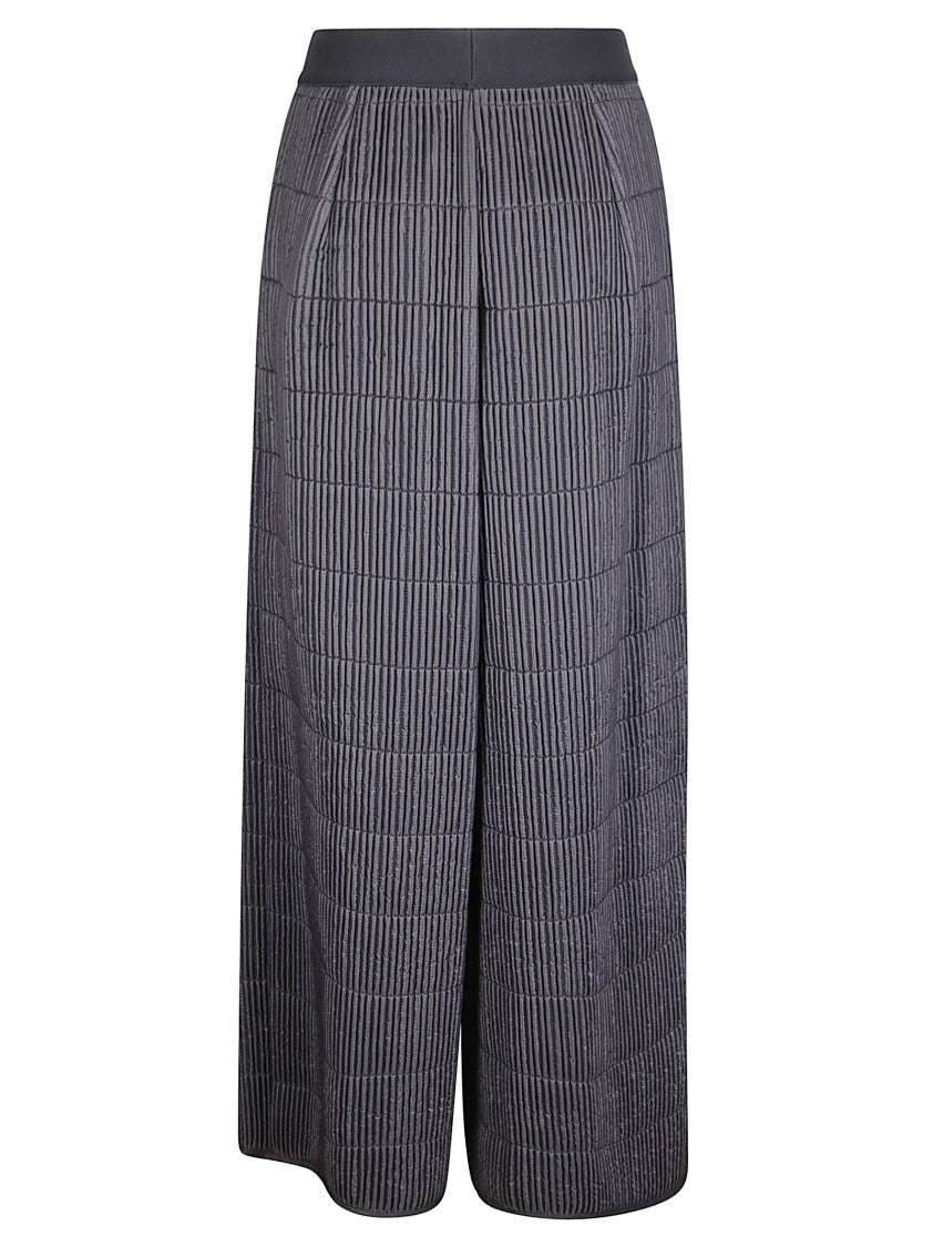 Maria Calderara Wide-Leg Trousers With Textured Grid Pattern
