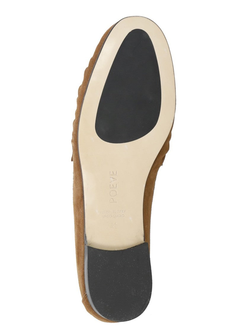 Poeve Brown Mask Suede Loafers