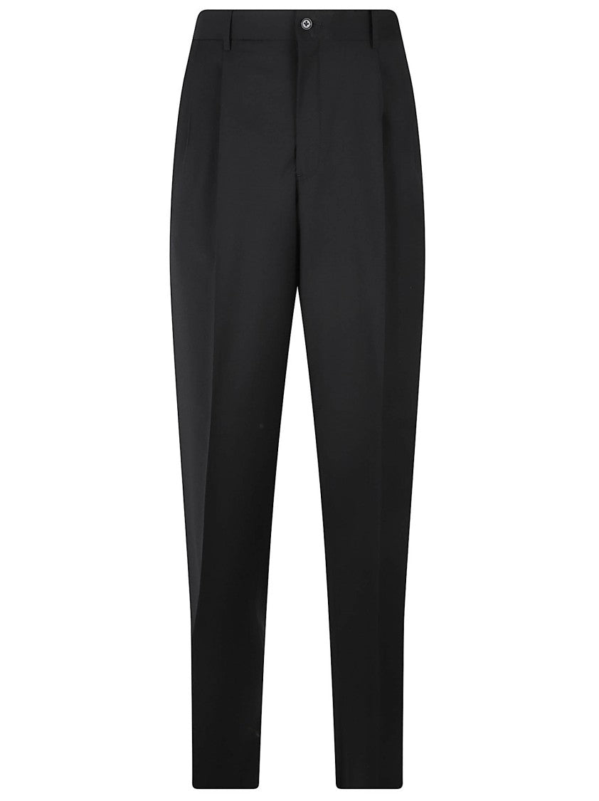 Emporio Armani Tailored Black Trousers With Flat Front And Streamlined Silhouette
