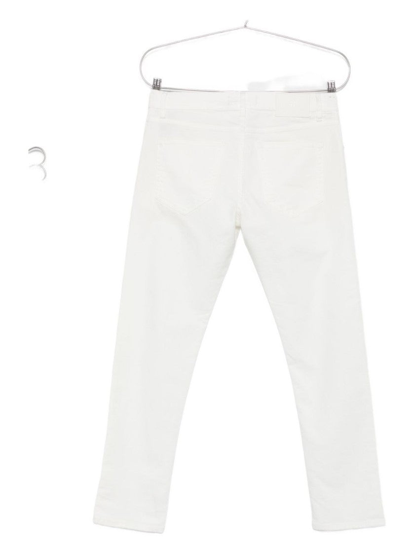 Pt Torino Classic Straight-Leg White Jeans With Five-Pocket Design