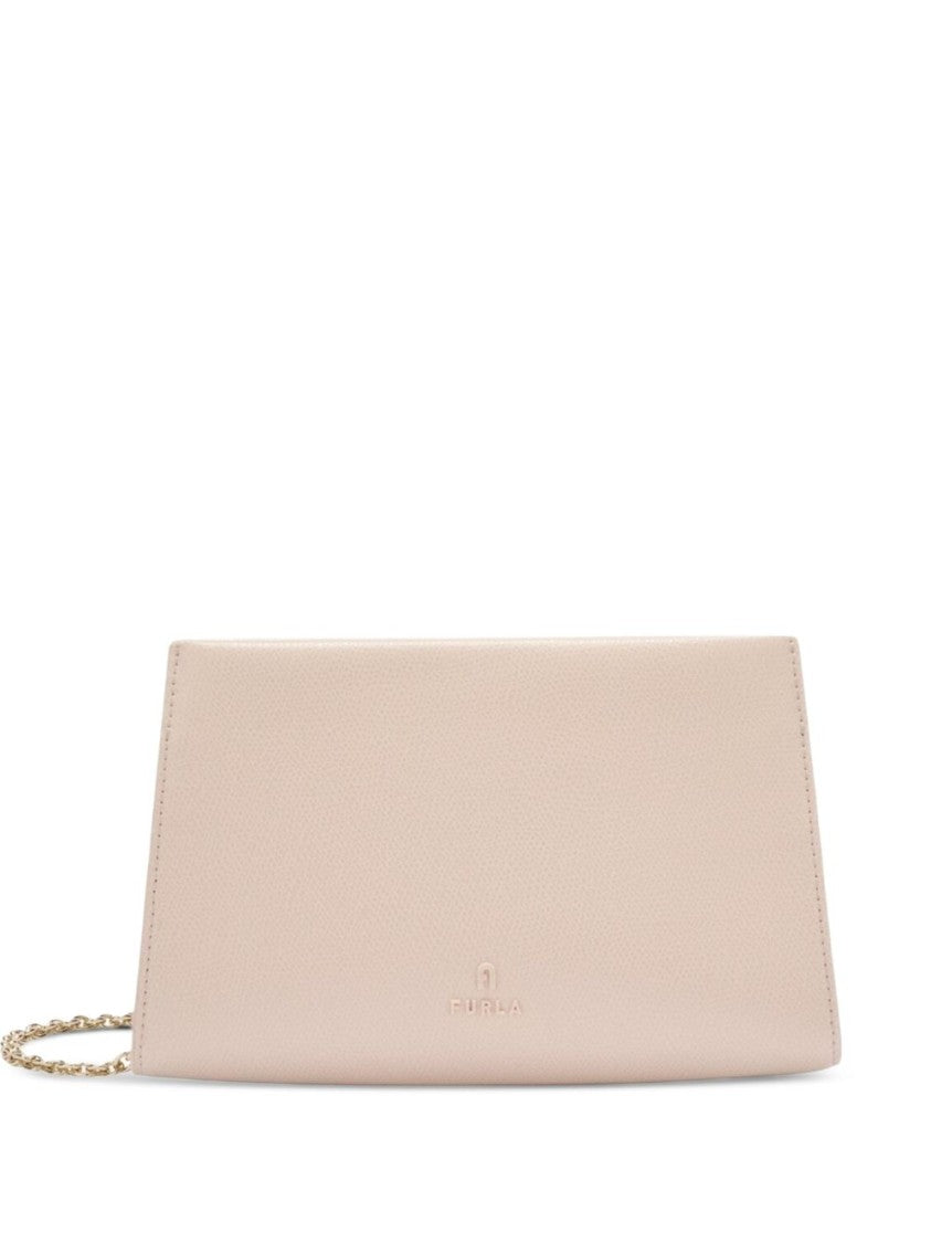 Furla Minimalist Structured Leather Bag With Chain Strap