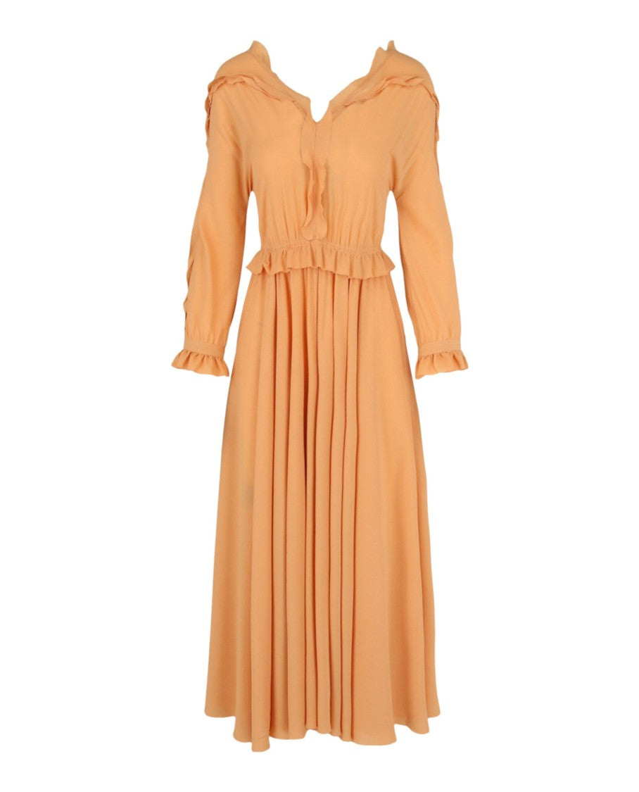 Bottega Veneta Georgette Dress With Ruffle Embellishments