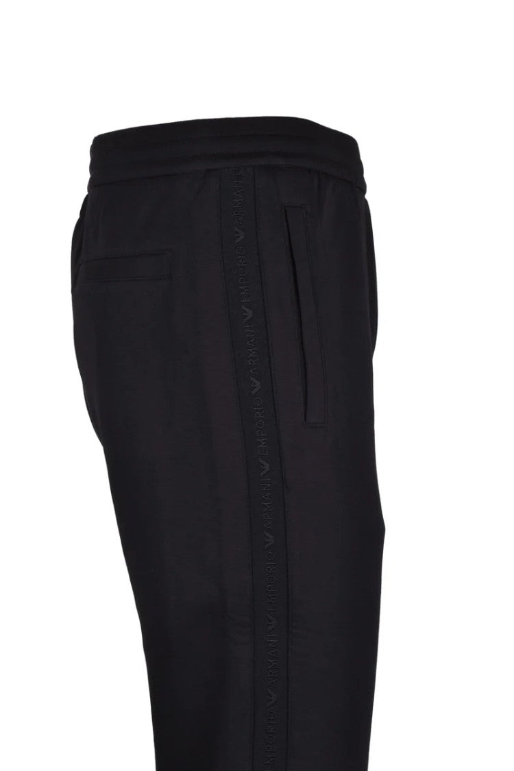 Emporio Armani Cotton Stretch Trousers - Black