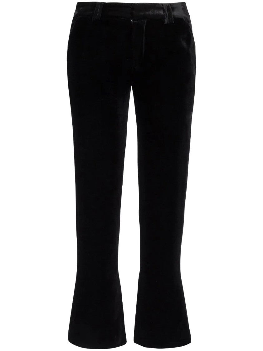 Balmain Bootcut Velvet Trousers With Subtle Sheen