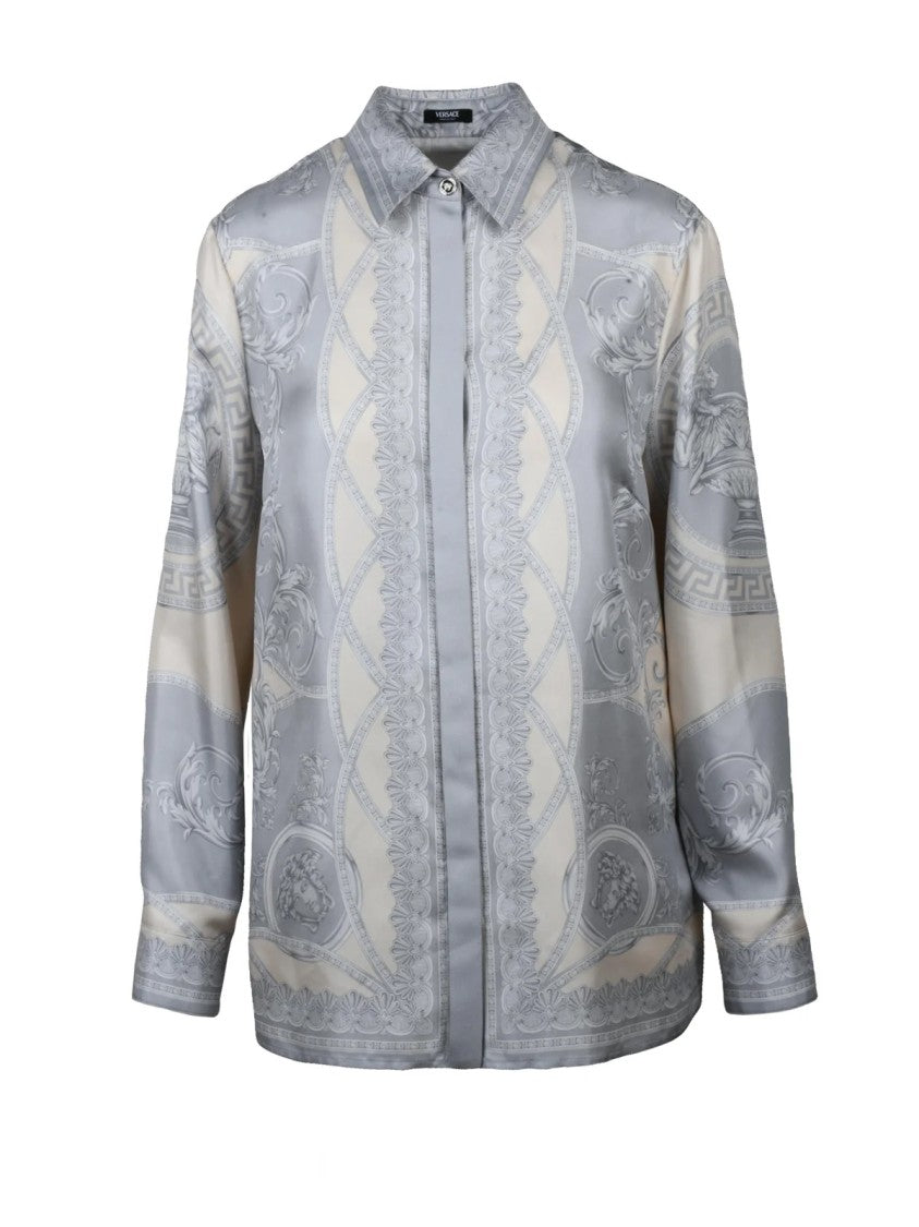 Versace Collection Silk Shirt - Grey/Beige