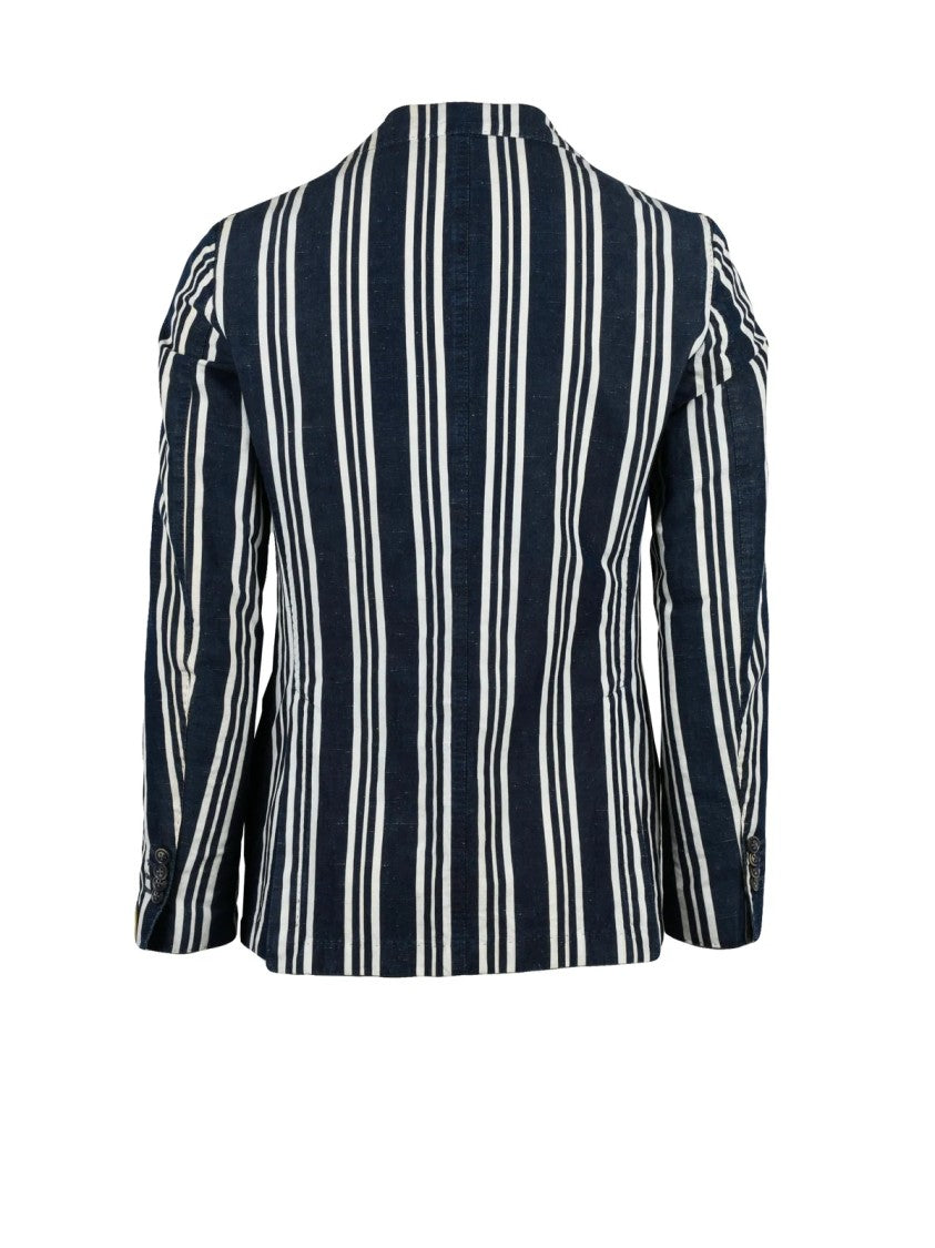 L.B.M. 1911 Blue Cotton Linen Silk Blazer Jacket