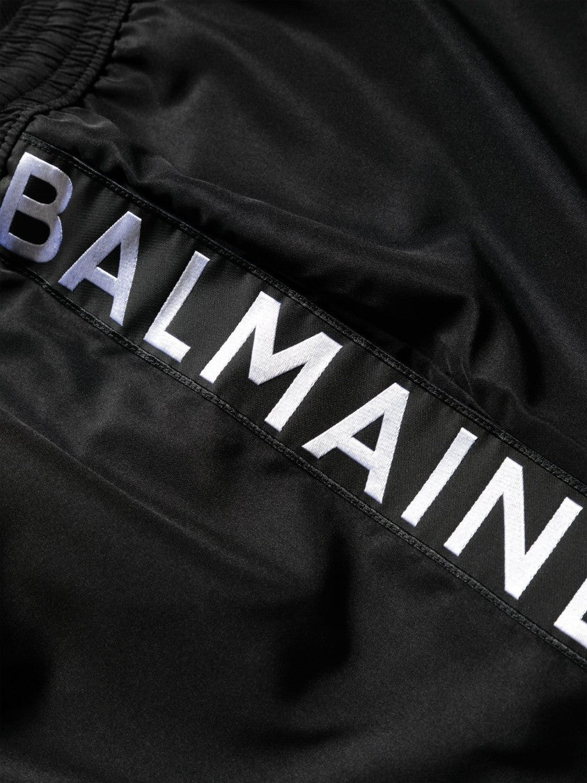 Balmain Logo-Print Swim Shorts