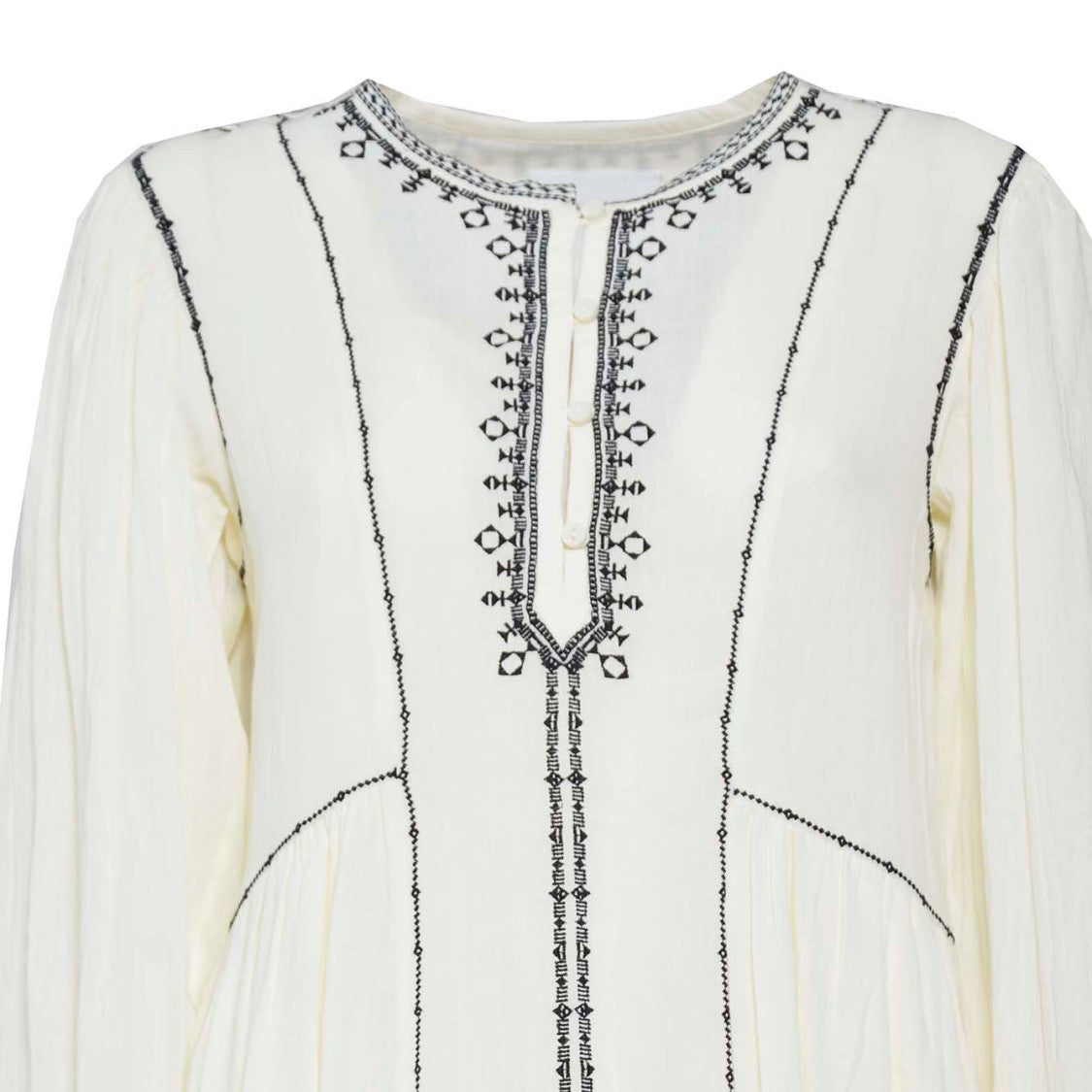 Isabel Marant Étoile Pippa Long Dress In Ecru Cotton With Embroidery