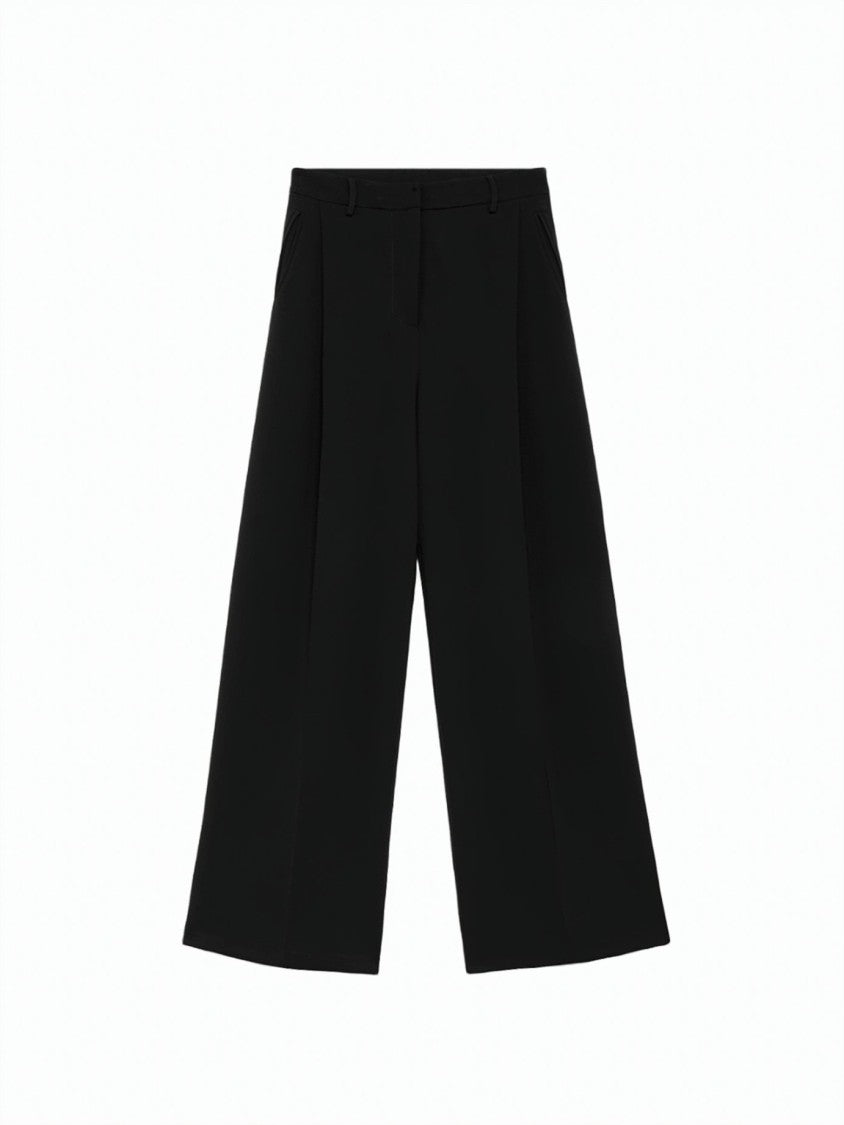 Alpha Studio High-Waisted Pleated Cadì Wide-Leg Pants
