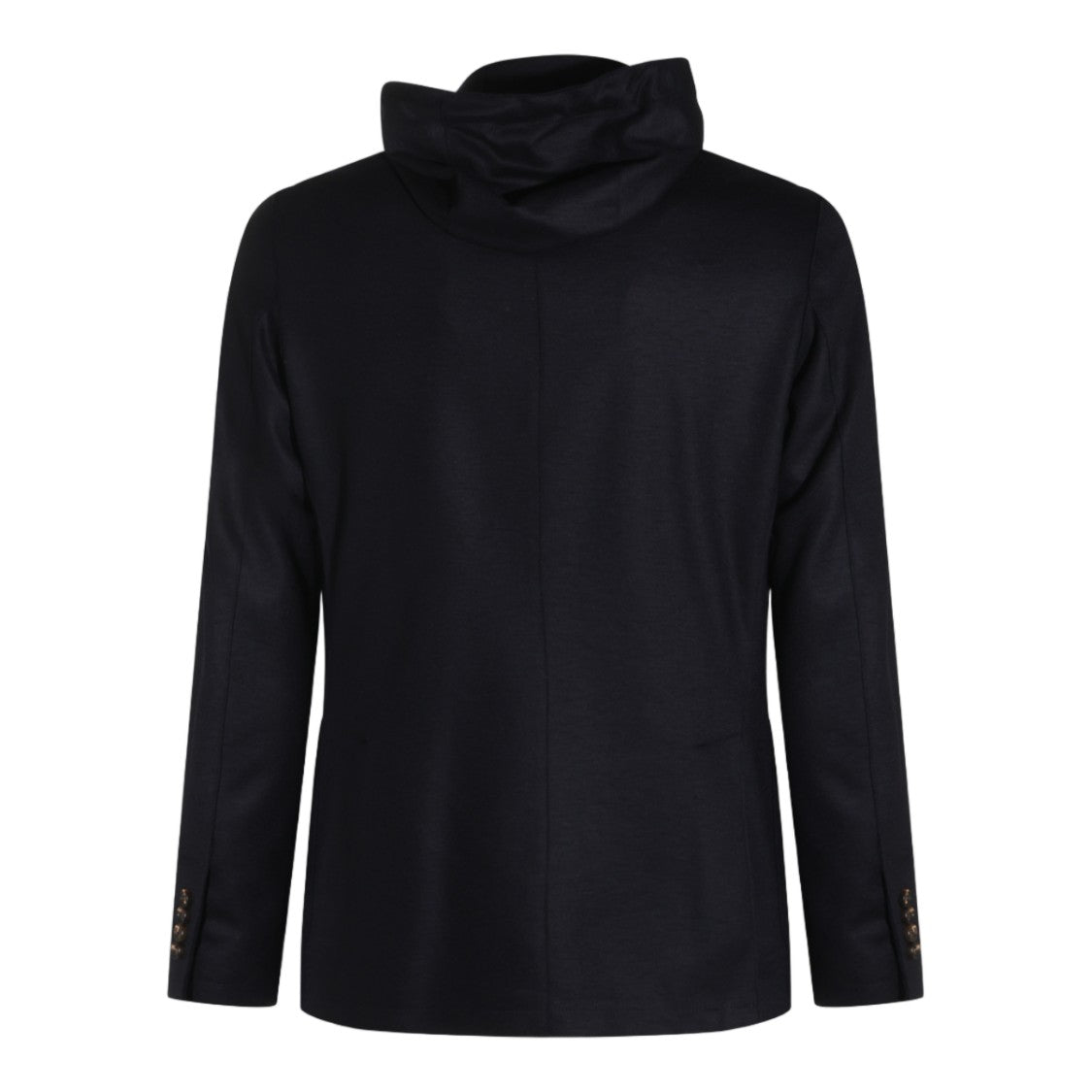 Eleventy Black Tailored Hooded Layered Jacket