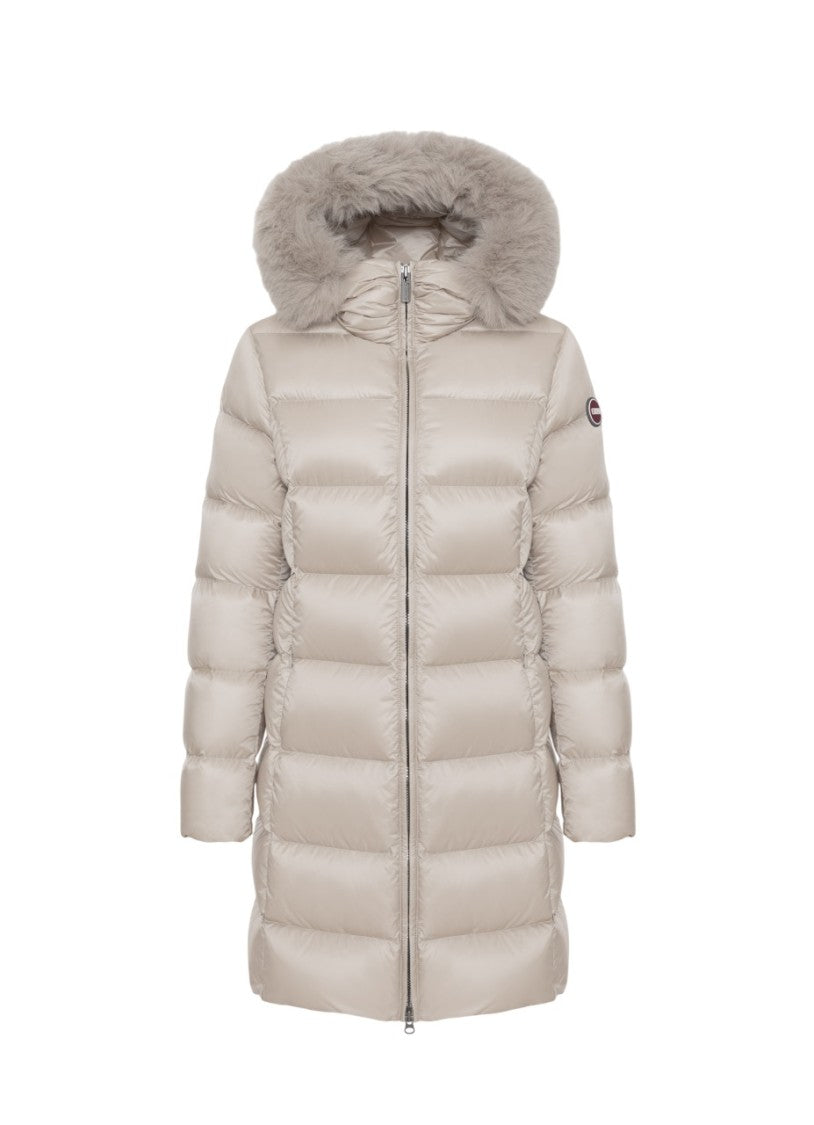 Colmar Originals Cream Down Jacket With Faux Fur Trim
