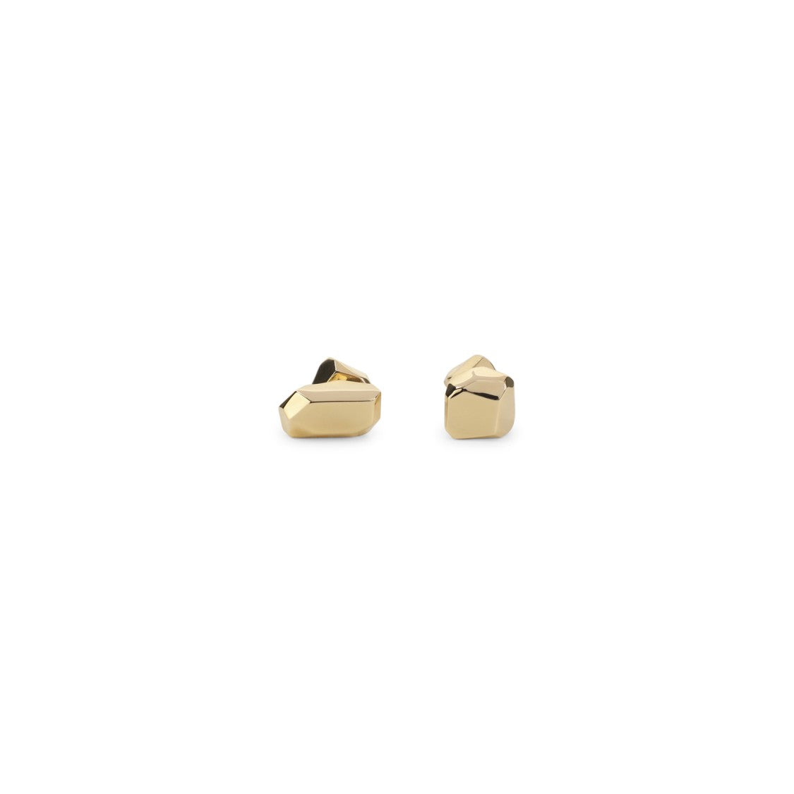 Lanvin Tiny Studs Cubic Metal Gold Brass Earrings