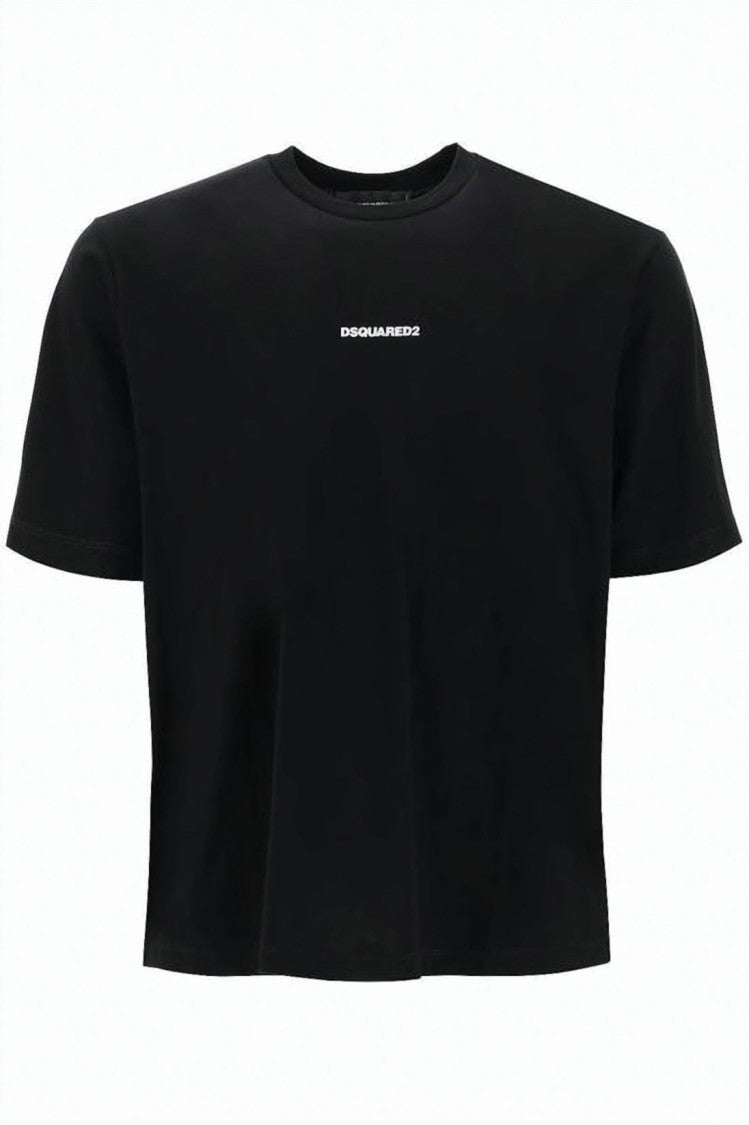 Dsquared2 Relaxed Fit Black T-Shirt With Centered Logo
