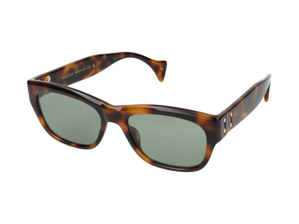 Gucci Havana Green Lenses Square Frame Sunglasses