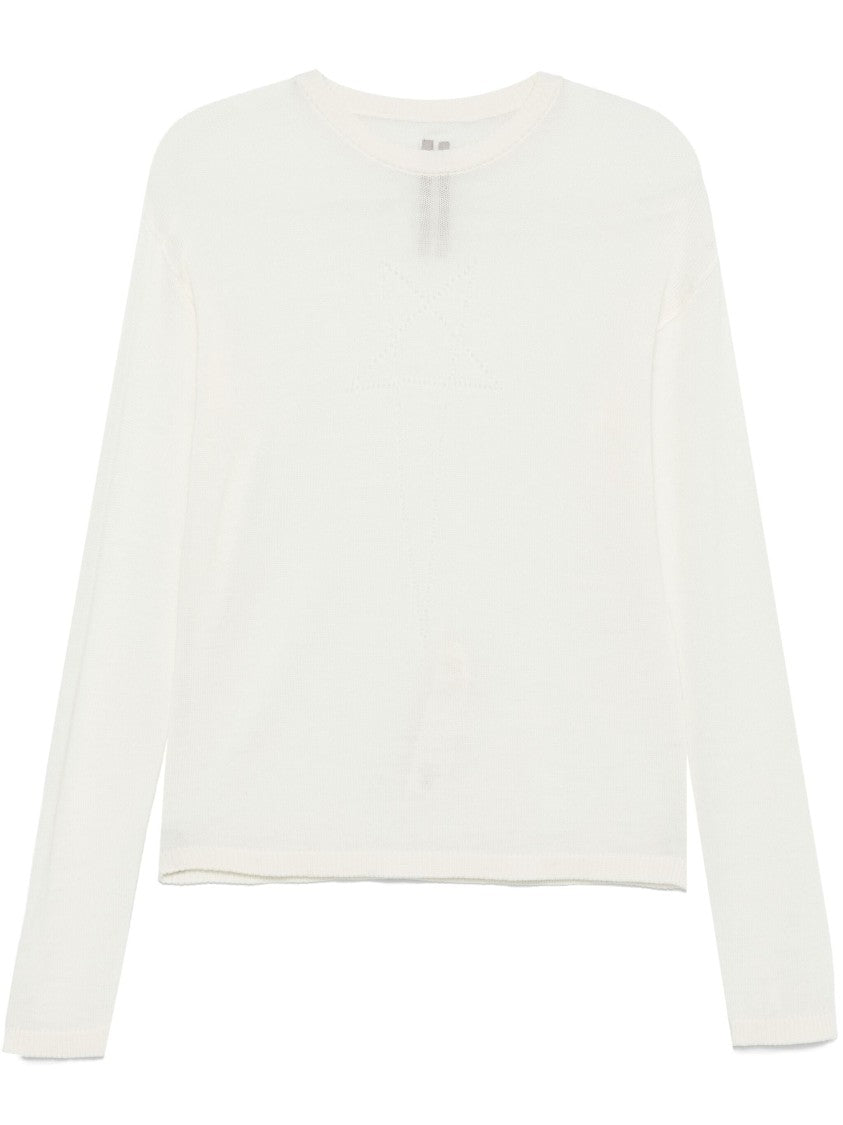Rick Owens Beige Sweater With Round Neckline