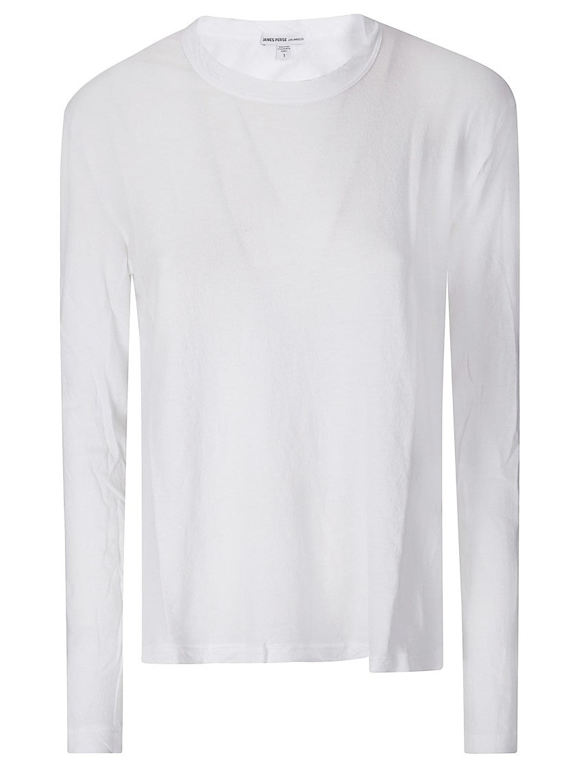 James Perse Crepe Jersey Oversized L/S Crew T-Shirt