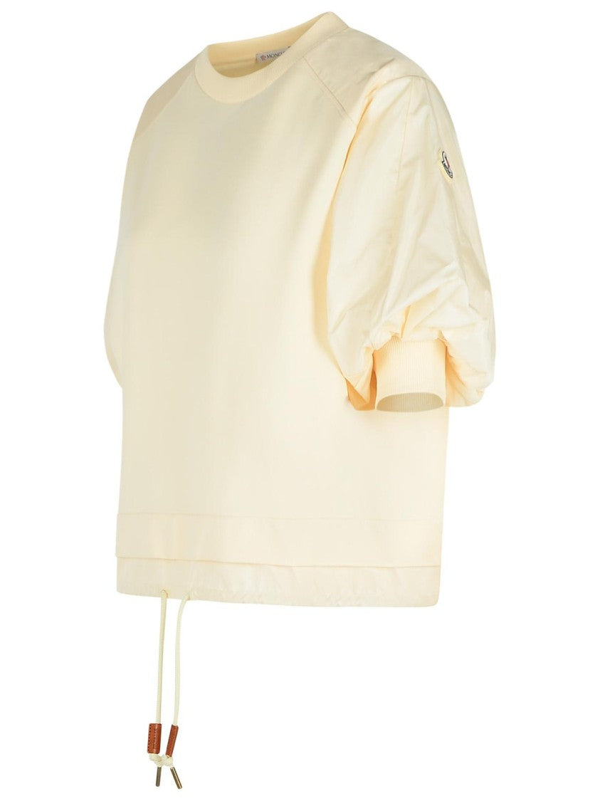 Moncler Over' Ivory Cotton T-Shirt