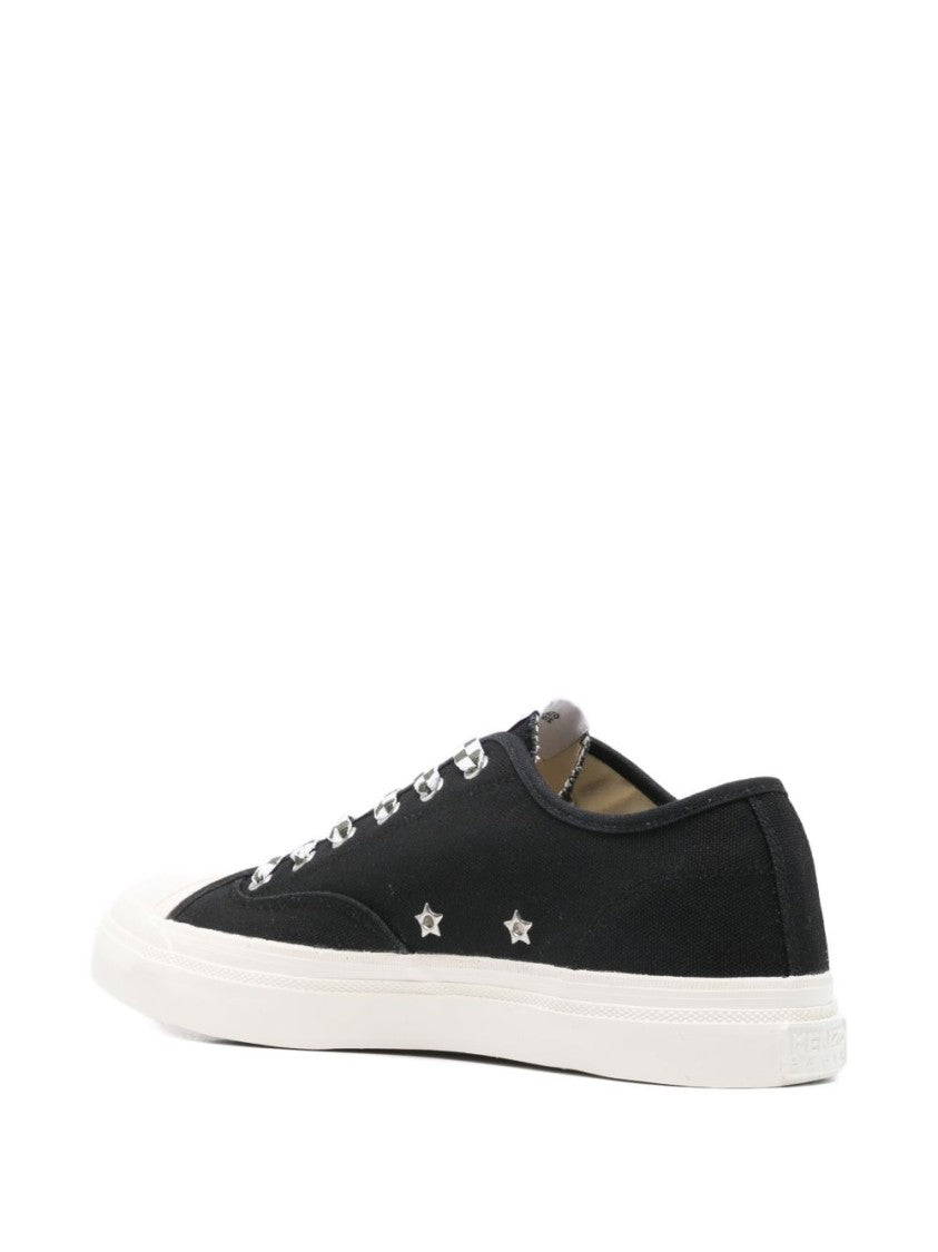 Kenzo Black Silk And Nylon Low Sneakers