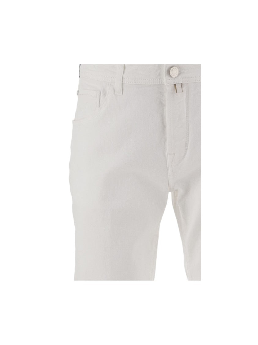 Jacob Cohen White Slim-Fit Five-Pocket Stretch-Denim Jeans