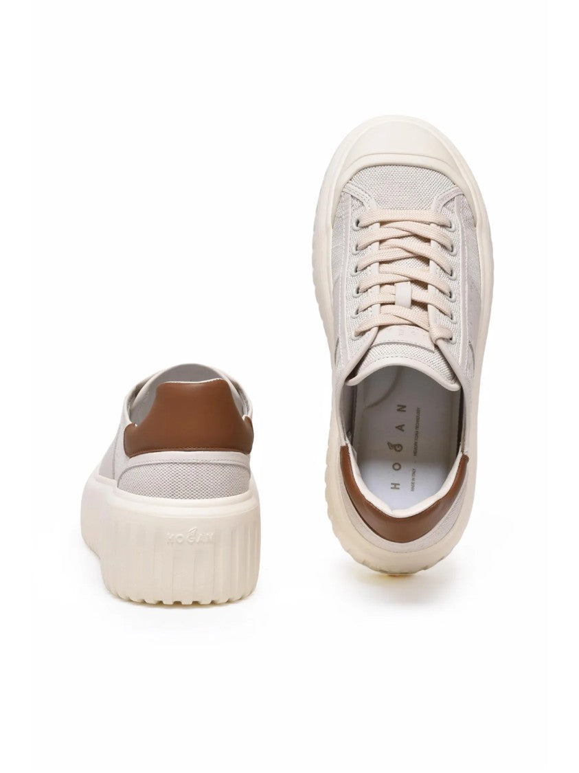 Hogan Beige Low-Top Leather Sneakers