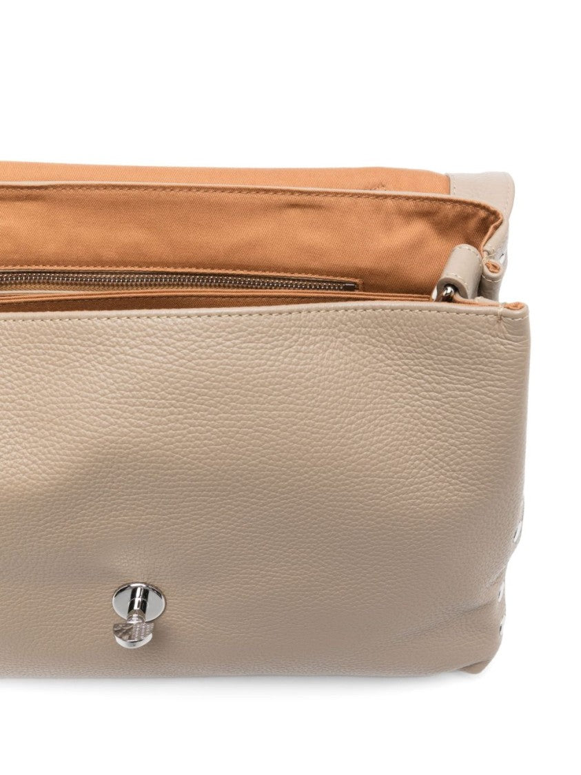 Zanellato Grey Structured Pebbled Leather Handbag