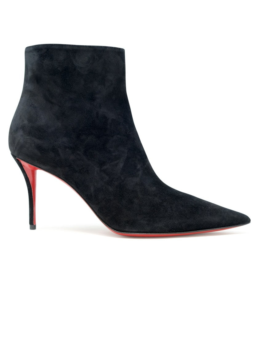 Christian Louboutin 3240745 Bk01 Black Suede Leather Apostropha 80 Bootie