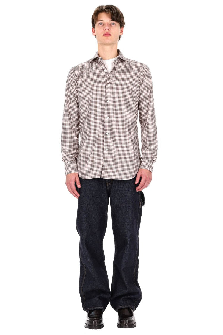Barba Culto Line Micro-Check Tailored Shirt